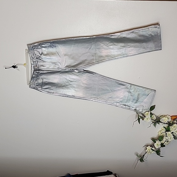 NEW Pistola Cassie High Rise Coated Prism Straight Leg Metallic Luxury Jeans - Picture 6 of 12